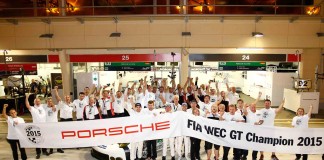 Porsche wins three 2015 WEC GT titles Porsche wins three 2015 WEC GT titles: Porsche 2015 WEC GT Champ team photo. Credit: Porsche AG