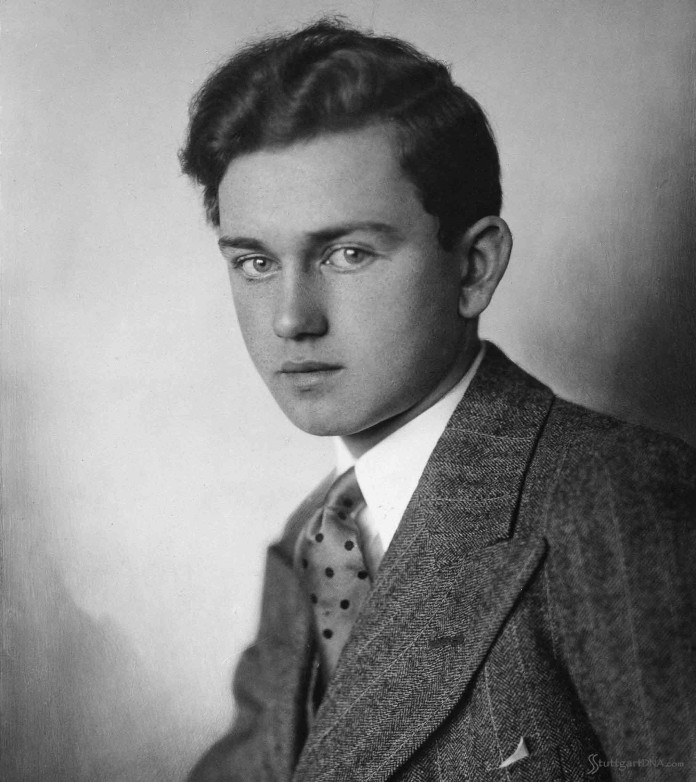 Ferry Porsche Biography: Portrait of young Ferry Porsche. Credit: Porsche AG