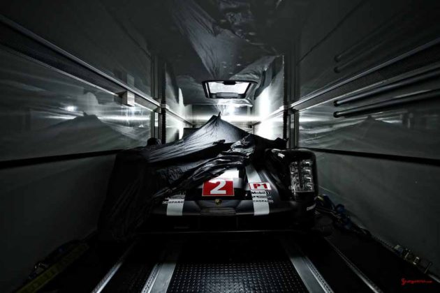 Porsche garners 18th overall win at 84th Le Mans 2016: Porsche 919 No 2 in trailer. Credit: Porsche AG