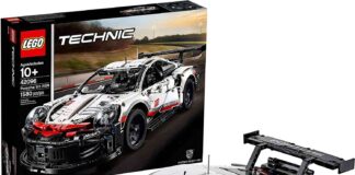 Best Porsche LEGO® Sets Porsche LEGO sets essentials: Depicted in this shot is the fully assembled LEGO Porsche 911 RSR, with its box set in the b.g. Credit: Amazon