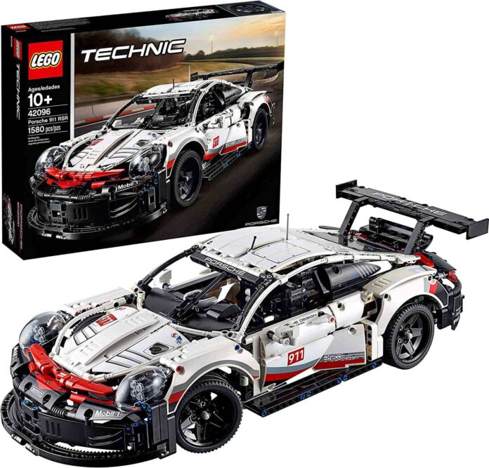 LEGO Porsche 911 RSR with box. Credit: Amazon Porsche LEGO sets essentials: Depicted in this shot is the fully assembled LEGO Porsche 911 RSR, with its box set in the b.g. Credit: Amazon