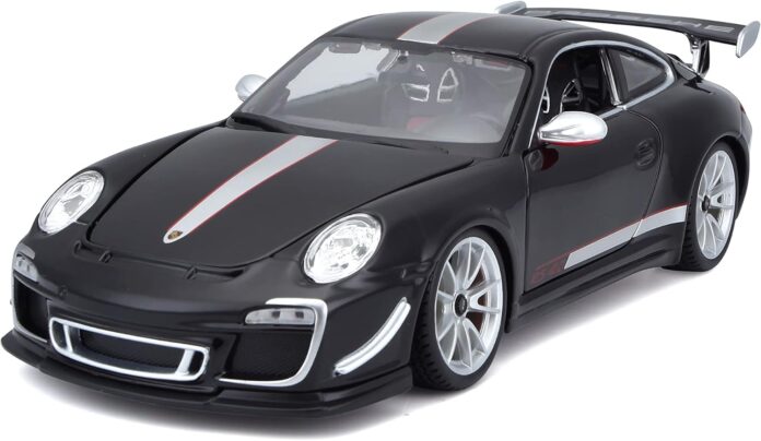 Bburago 1/18 Scale Porsche 911 GT3 RS 4.0 - left-front Best Porsche 1/18-Scale Diecast Models: Pictured here is the Bburago 1/18 Scale Porsche 911 GT3 RS 4.0, as seen from its left-front angle