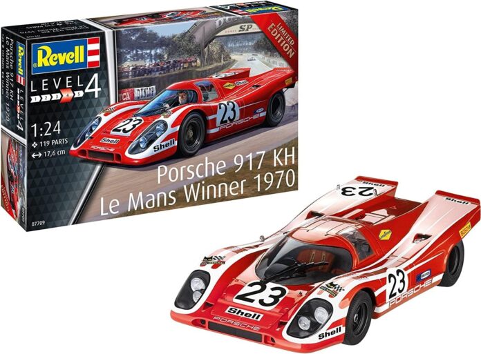 Featured - Revell Porsche 917K red 1970 Le Mans winner Revell 07709 Porsche 917K Le Mans Winner 1970 1:24 Scale Model Kit, Unpainted