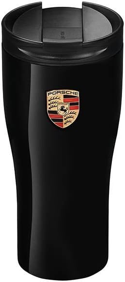 Pictured here is the Genuine Porsche Crest Stainless Steel Thermal, Black. Credit: Amazon