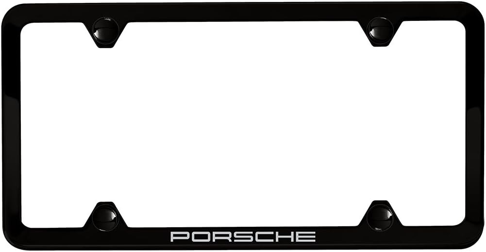 Porsche Slimline License Plate Holder in Black. Credit: Amazon
