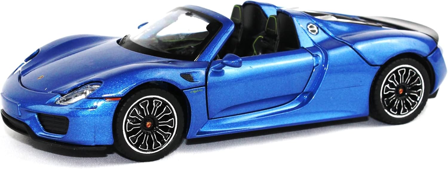 Seen here is the 1/24 Diecast 2010 Blue Porsche 918 Spyder. Credit: Amazon
