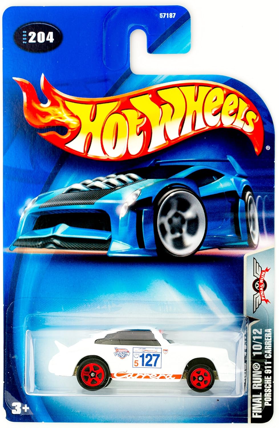 Seen here is the Hot Wheels 2003 White Porsche 911 Carrera Final Run 10/12 #204. Credit: Amazon