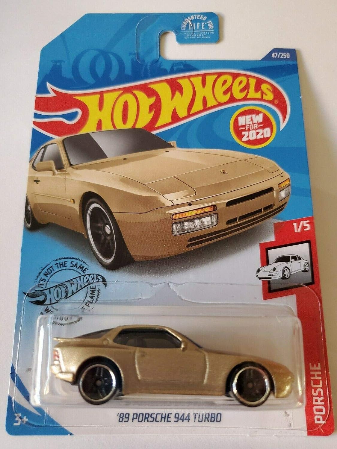 Depicted here is the Hot Wheels '89 Gold Porsche 944 Turbo Porsche 1/5 2020 47/250. Credit: Amazon