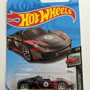 Seen here is the Hot Wheels Black Porsche 918 Spyder 2019 Mainline HW Roadsters 1-5 - International Card 94-250. Credit: Amazon