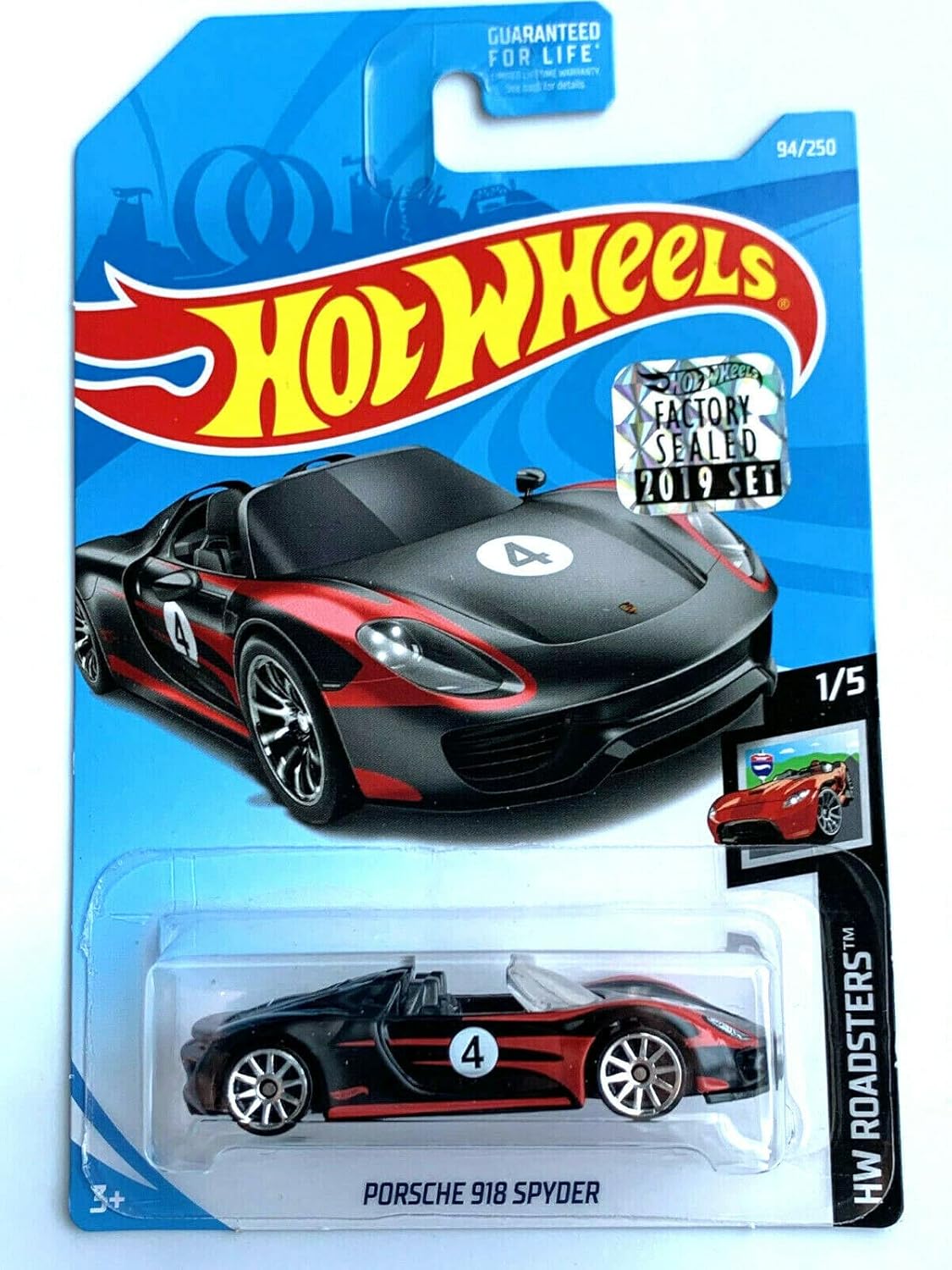 Depicted here is the Hot Wheels Black Porsche 918 Spyder HW Roadsters. Credit: Amazon
