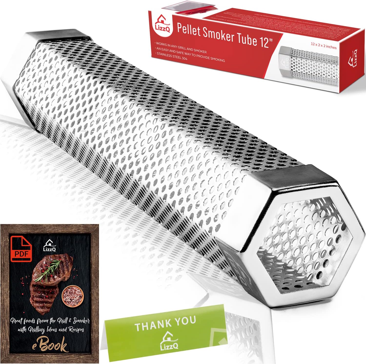 Seen here is the LIZZQ Premium Pellet Smoker Tube. Credit: Amazon