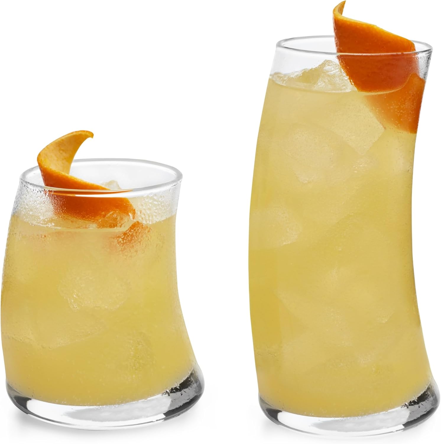 Pictured here is the Libbey Swerve 16-Piece Tumbler and Rocks Glass Set. Credit: Amazon